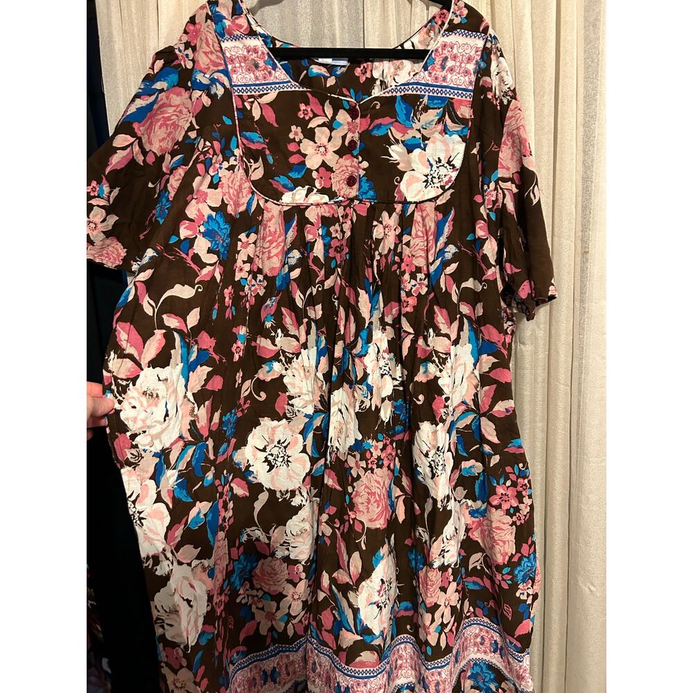 Only Necessities Women’s 5X Muumuu Dress 31” Pit to Pit 47” Length Caftan